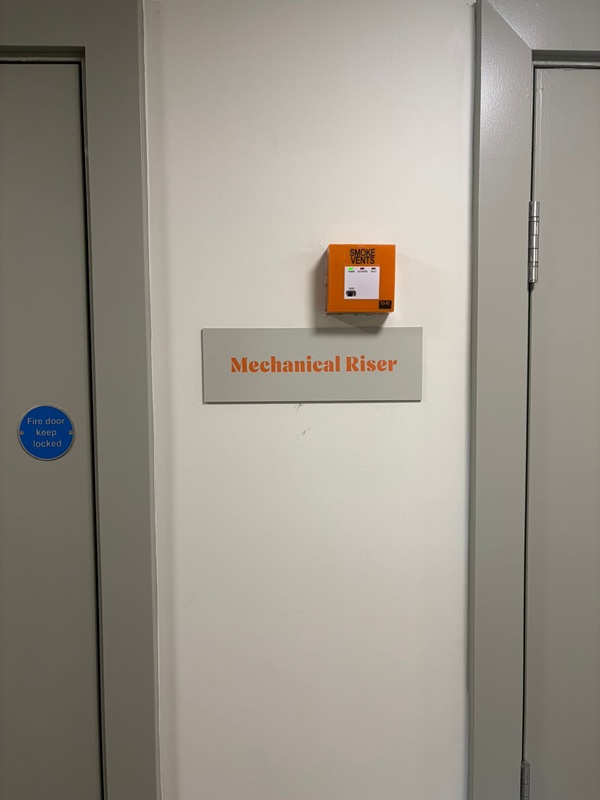An image of the Mechanical Riser signage.